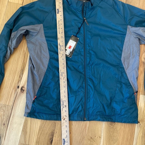 Mizuno Turquoise & Gray Windbreaker NWT Jacket sz Large‎ FLAW - Picture 7 of 7